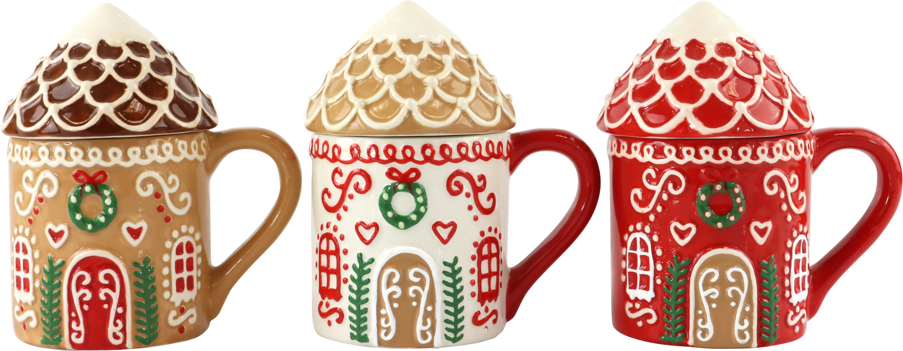 1030 MUGS CANDY COTTAGE  S/3