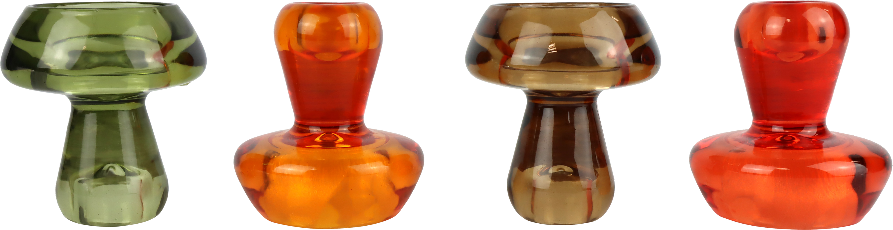 1058 TEELICHTHALTER MUSHROOM GLOW  S/4