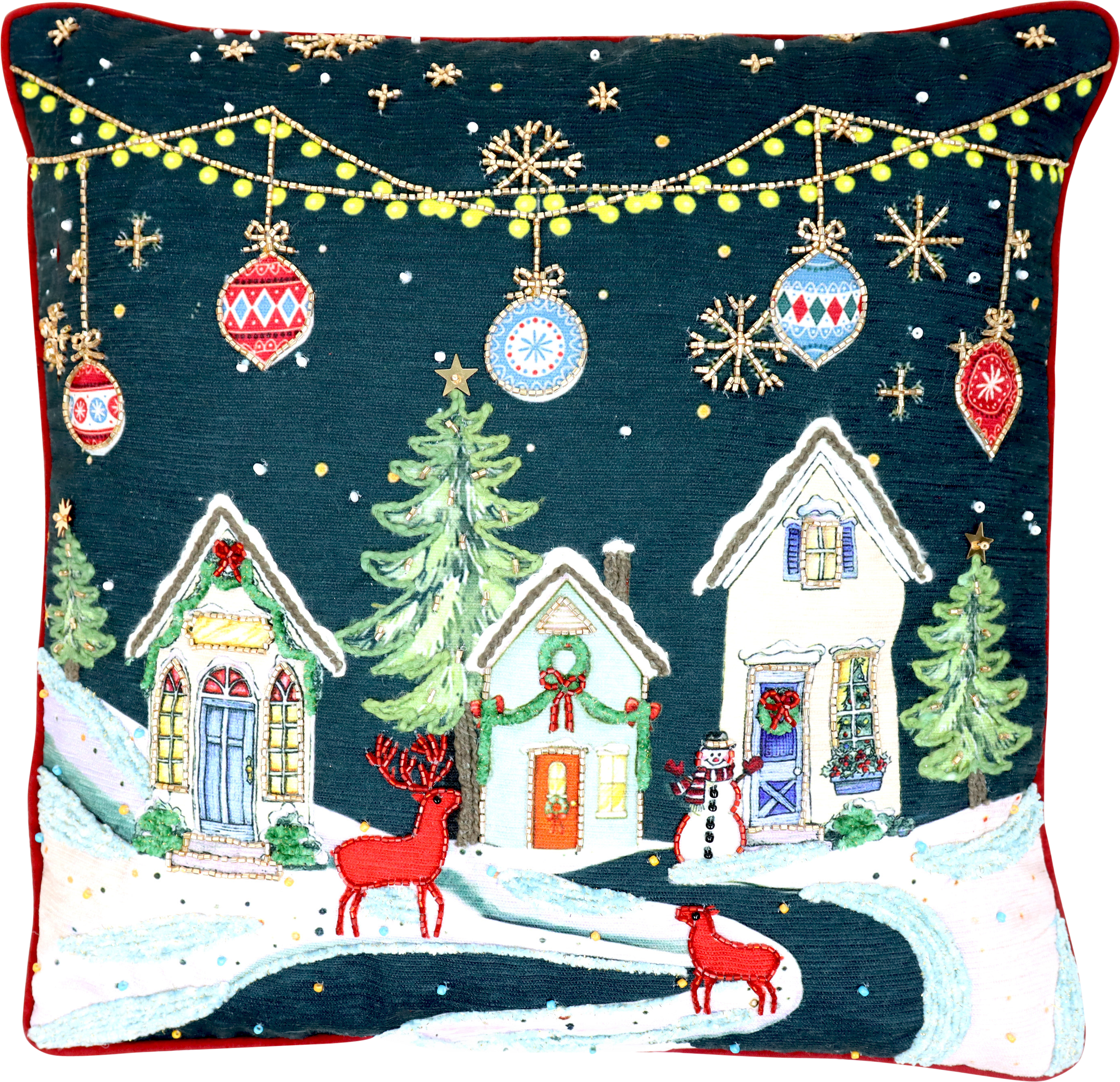 1193 CUSHION XMAS-VILLAGE 40X40