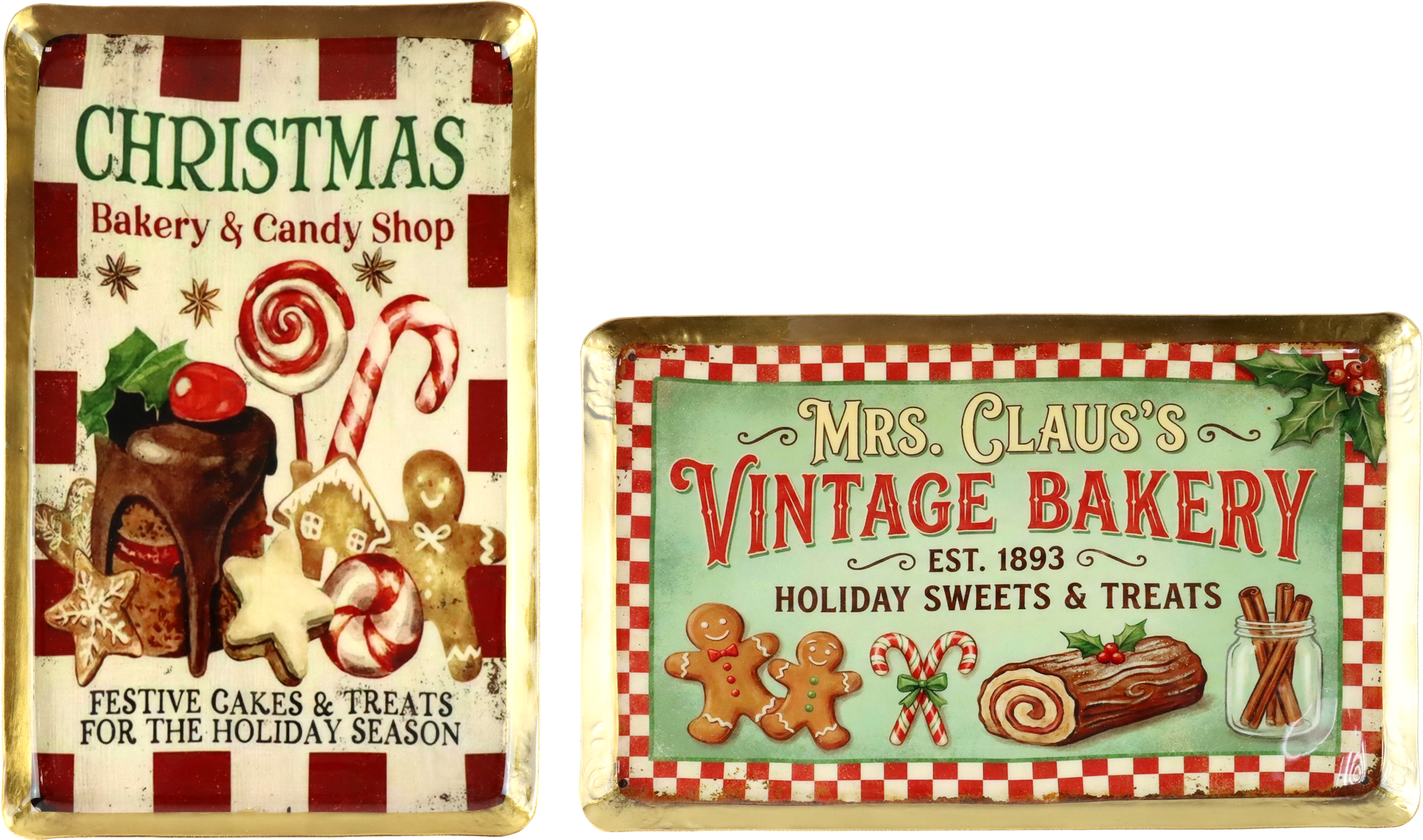 1594 TRAYS VINTAGE BAKERY  S/2