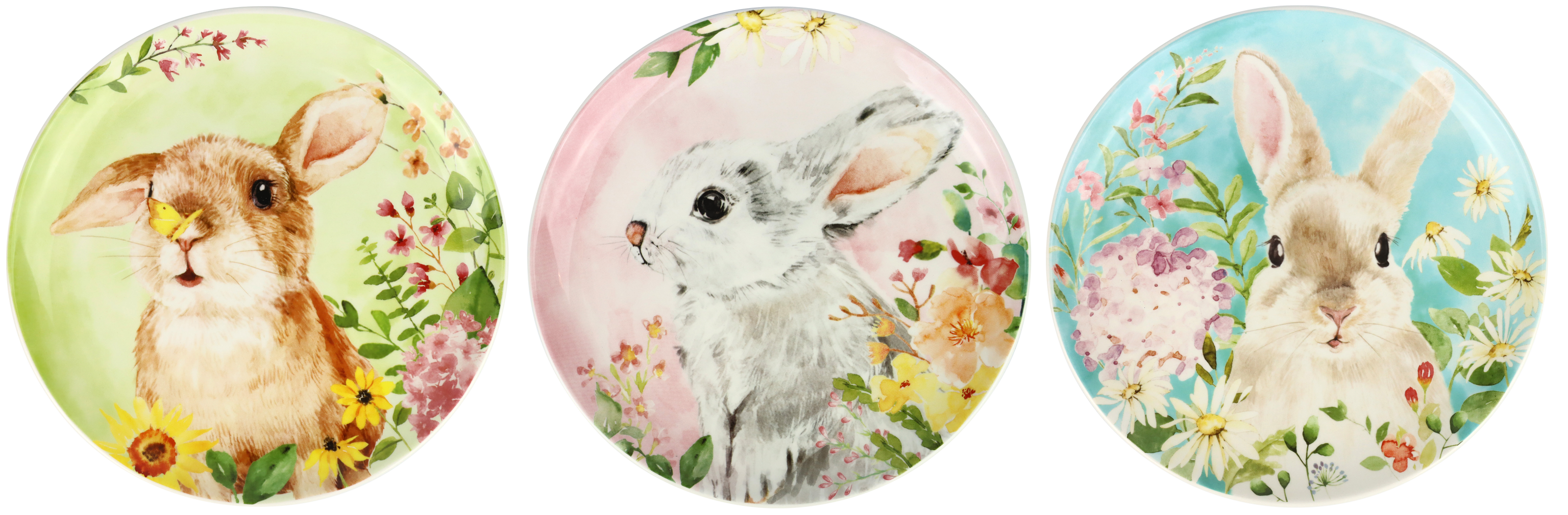 1632 PLATES RABBIT LOVE  S/3