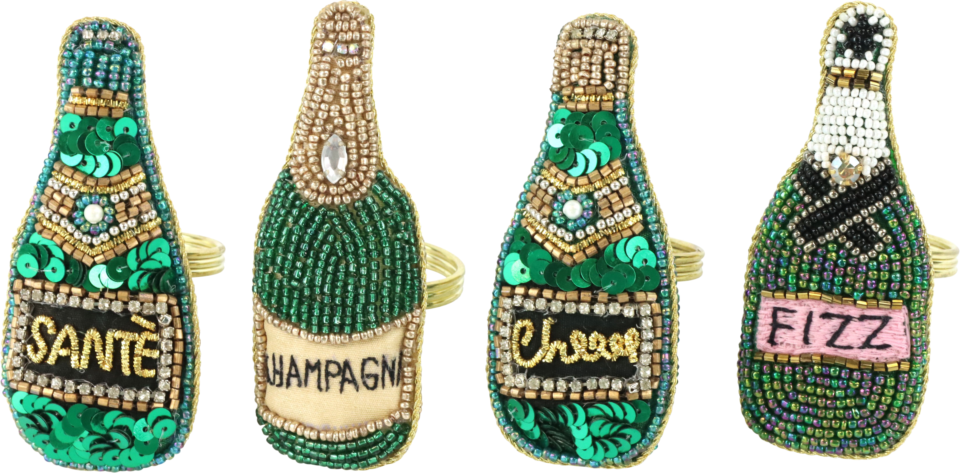 1900 SERVIETTENRINGE BOTTLES  S/4