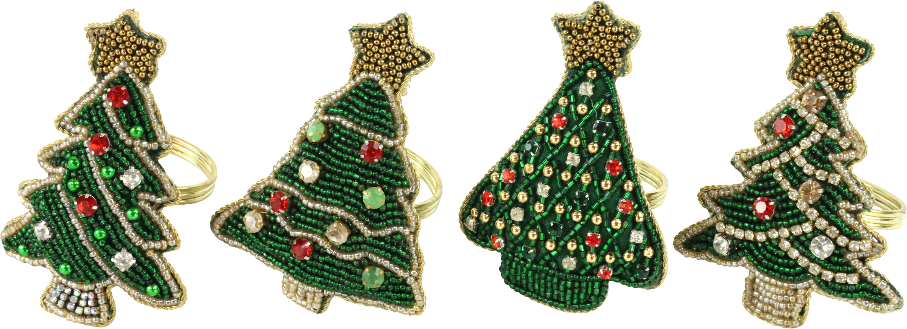 1907 NAPKINRINGS XMAS-TREES  S/4
