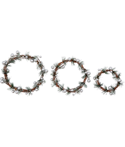 2200 WREATHS SILVER BERRY  S/3