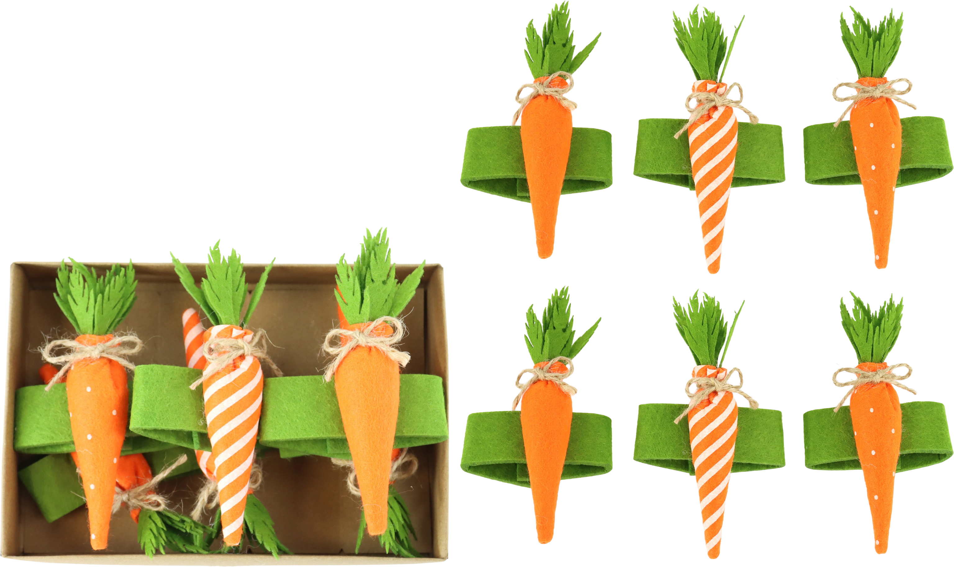 2619 RONDS SERVIETTE CARROT GLOW  6P