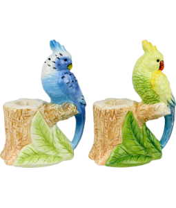 2900 CANDLE HOLDERS PARADISE BIRDS  S/2