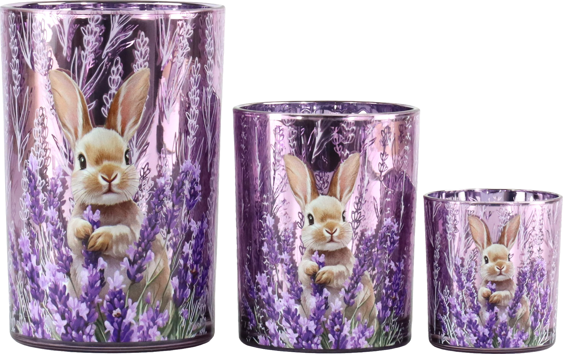 2988 PHOTOPHORES BUNNY GARDEN  3P