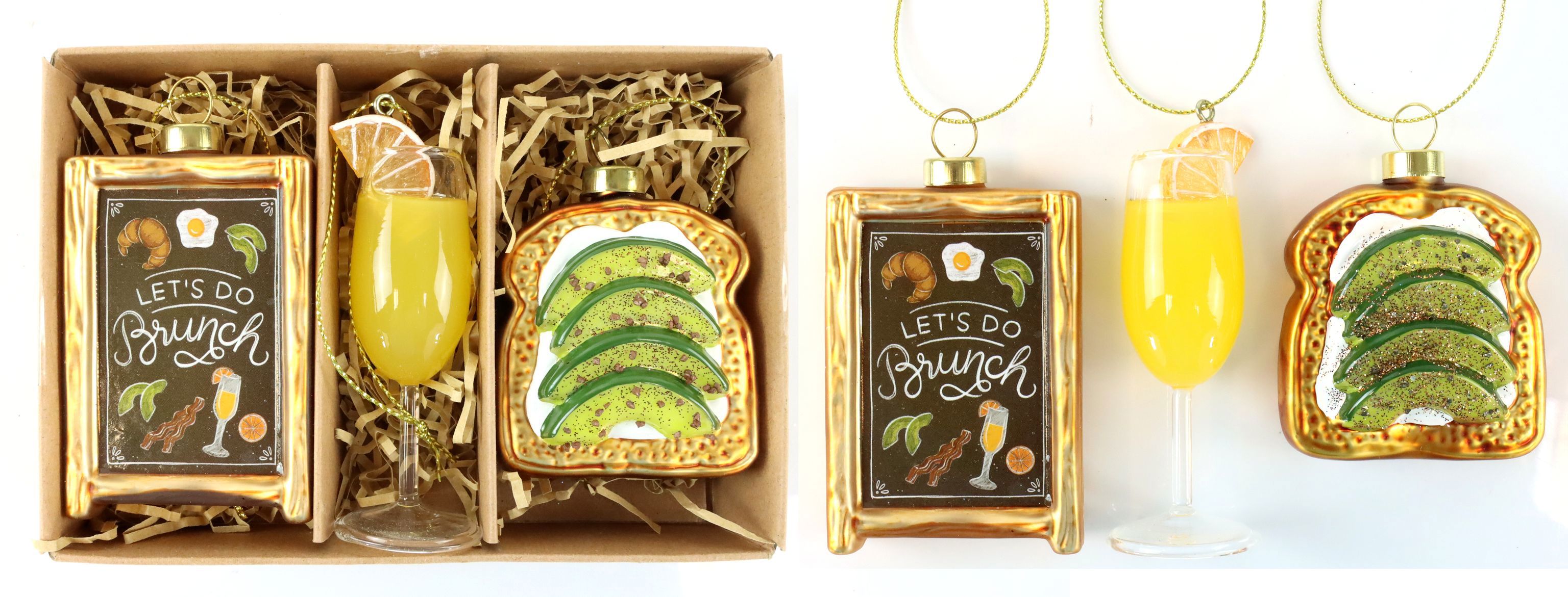 3197 ORNAMENTS IN BOX BRUNCH  S/3