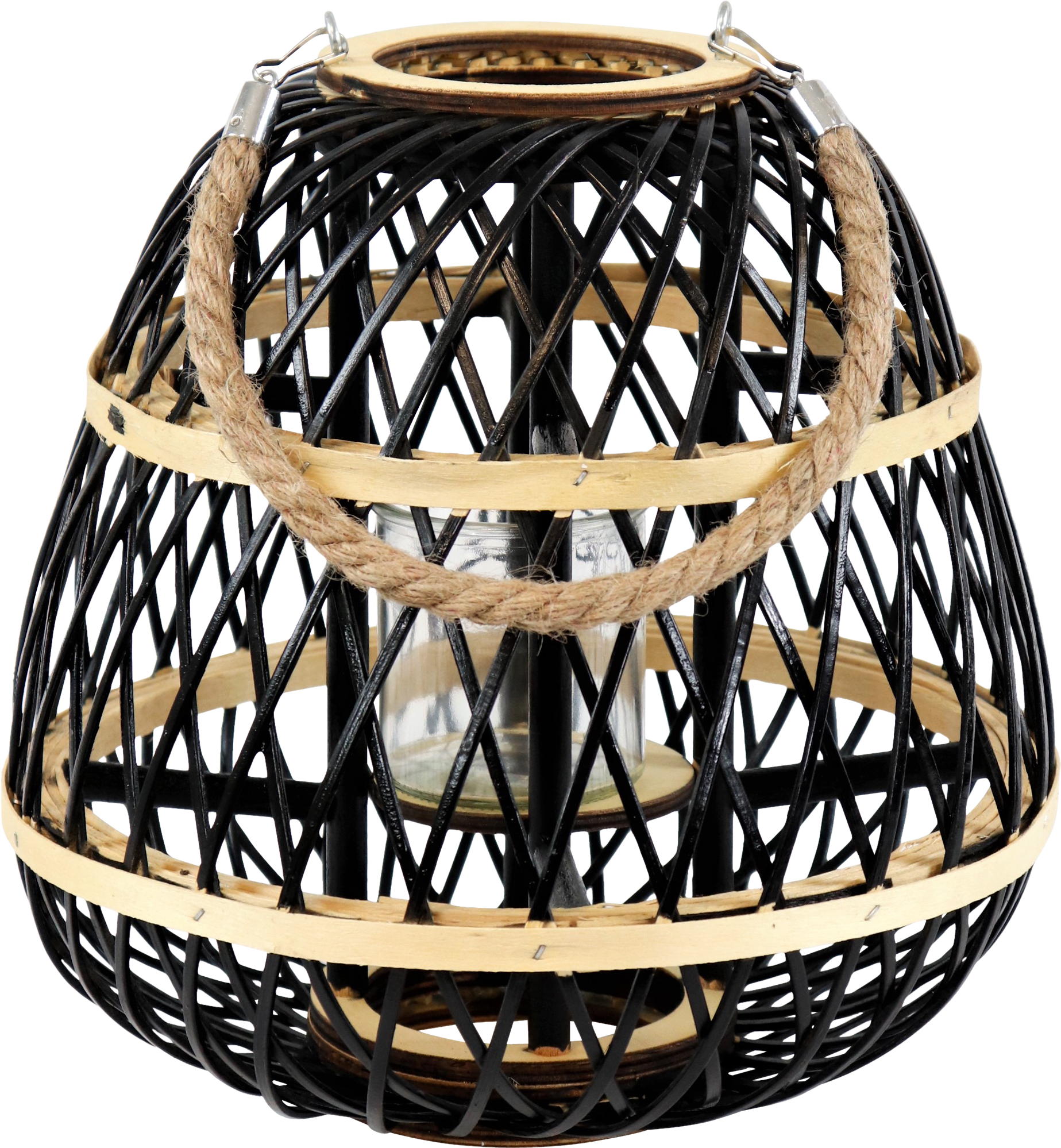 3589 LANTERN WITH GLASS LOMBOK