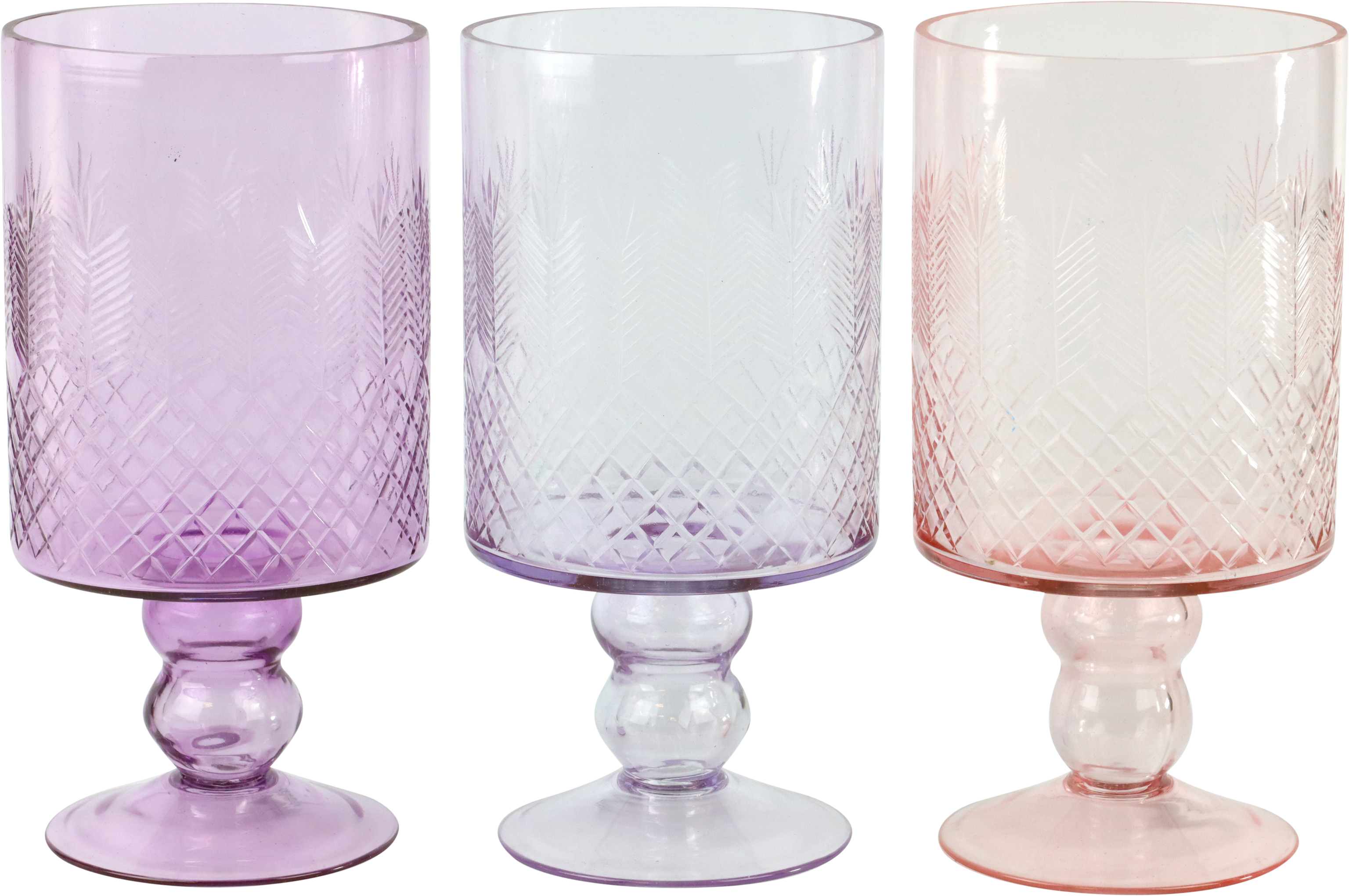3775 GLASS VOTIVE BERRY  S/3