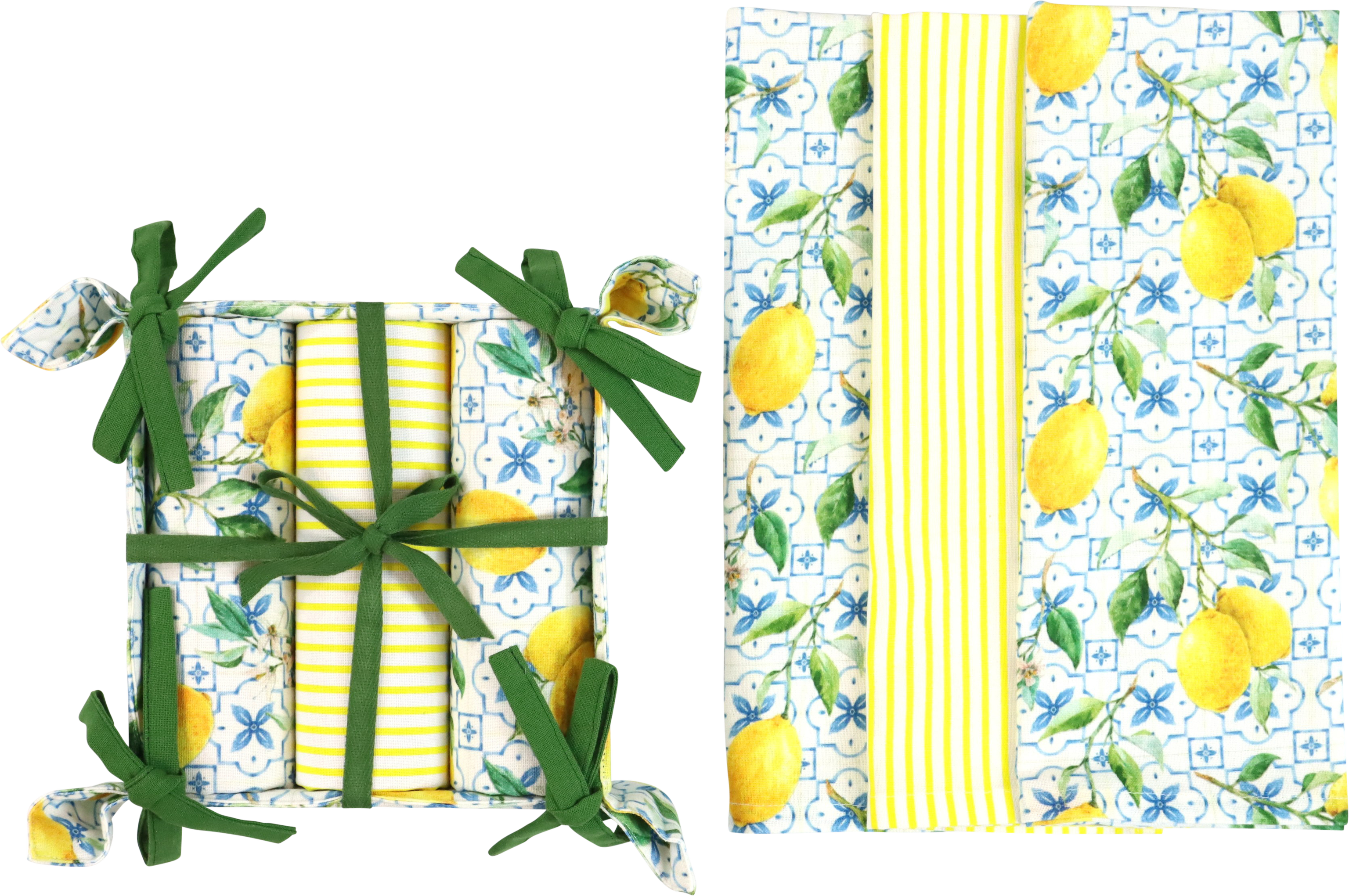 3966 TORCHONS PANIER LIMONE  4P