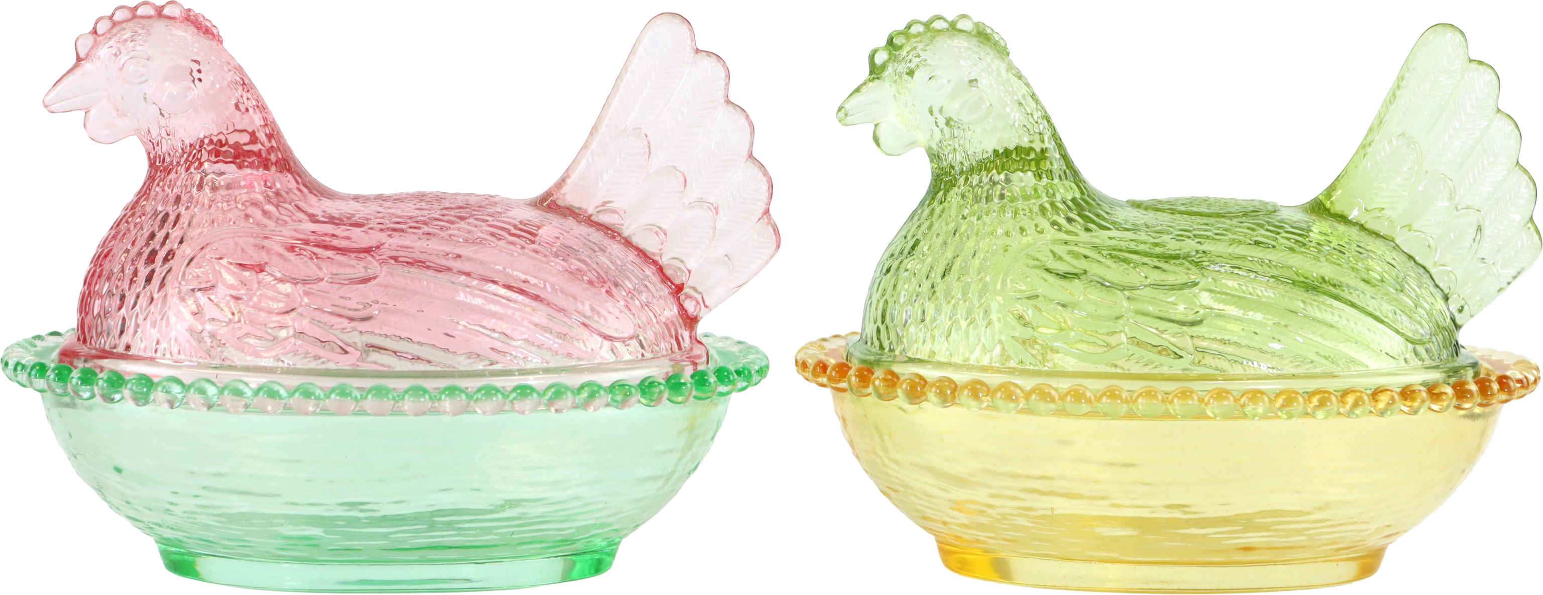 4112 BOÎTES VERRE HAPPY HEN  2P
