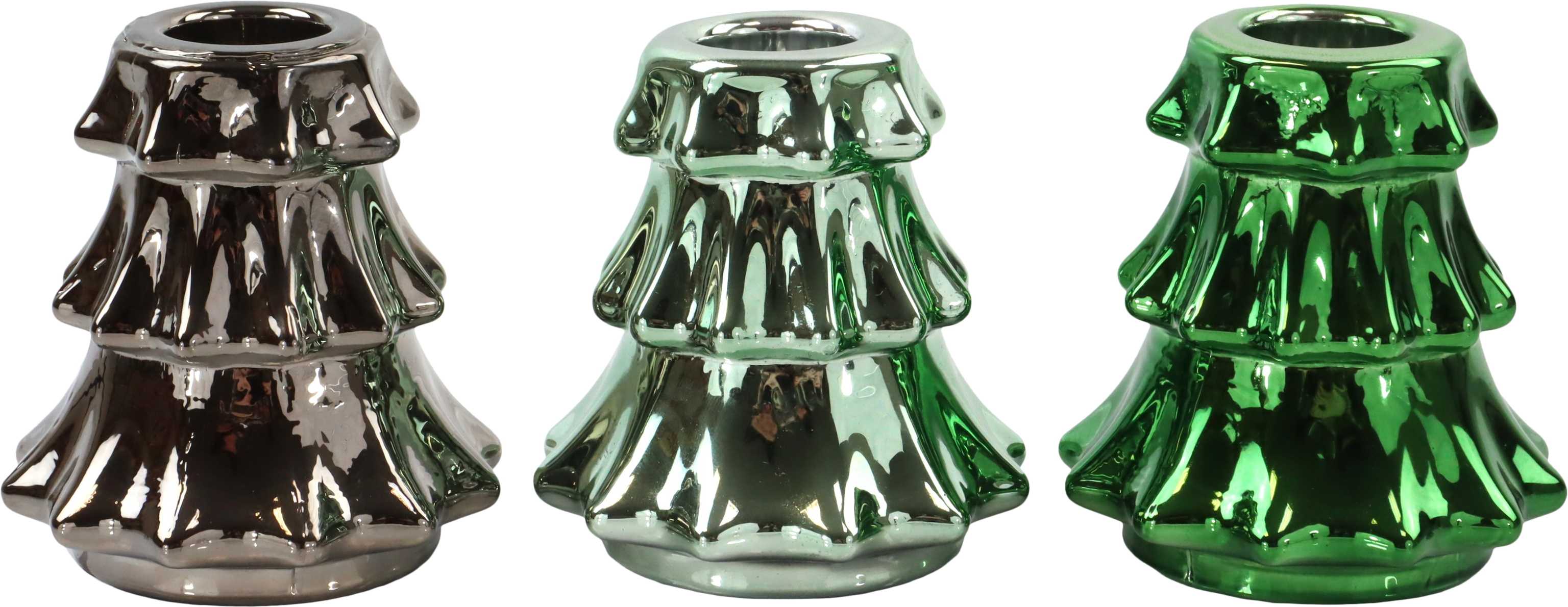 4142 CANDLEHOLDER FESTIVE TREE  S/3