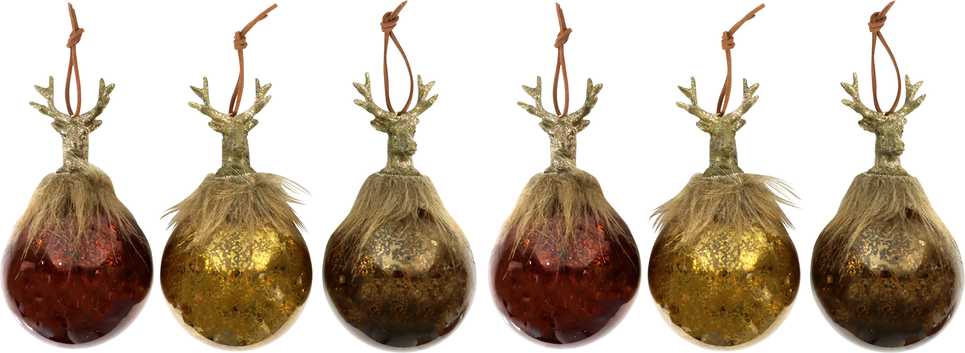 4329 GLASSBALLS DEERS  S/6