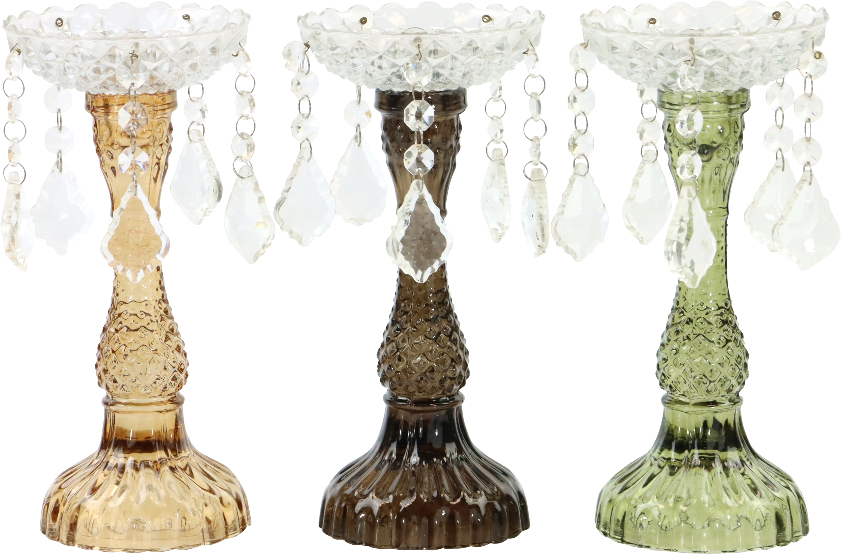 4572 CANDELABROSDECRISTAL AMBER AU  S/3