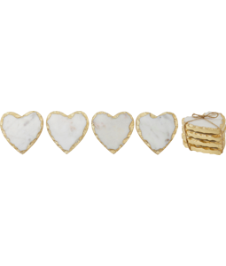 4631 HEART COASTER CARRARA  S/4