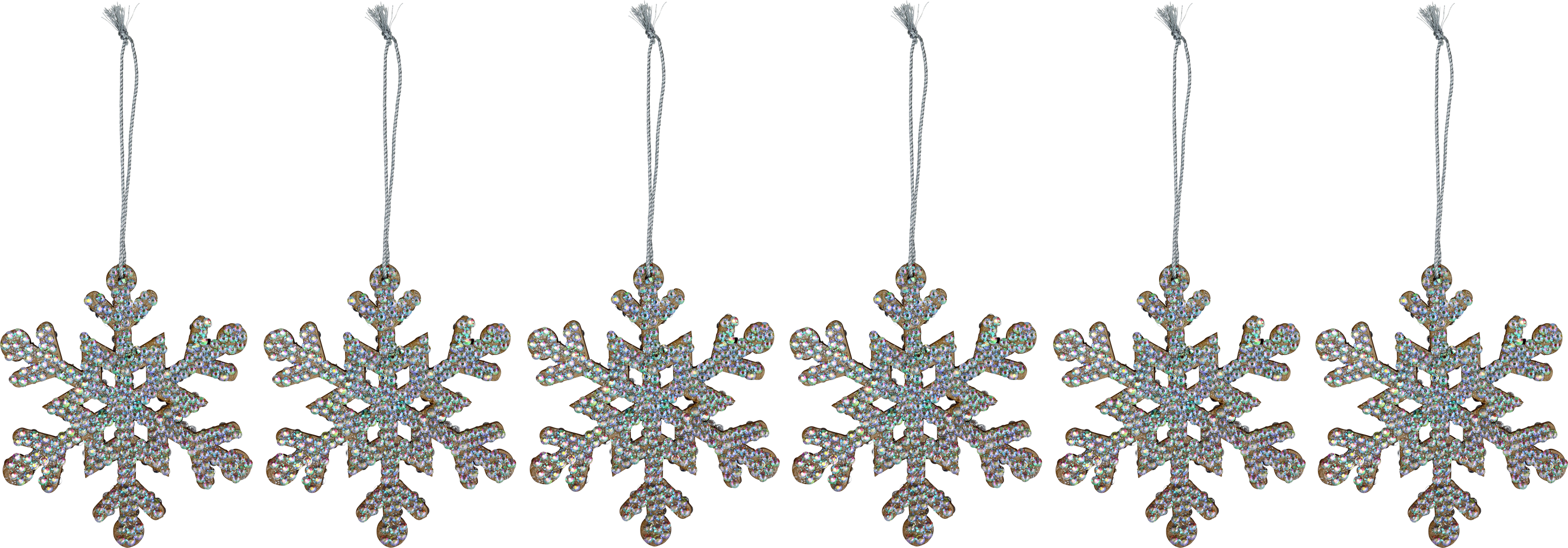 4754 CRYSTAL HANGER SNOWFLAKE  S/6