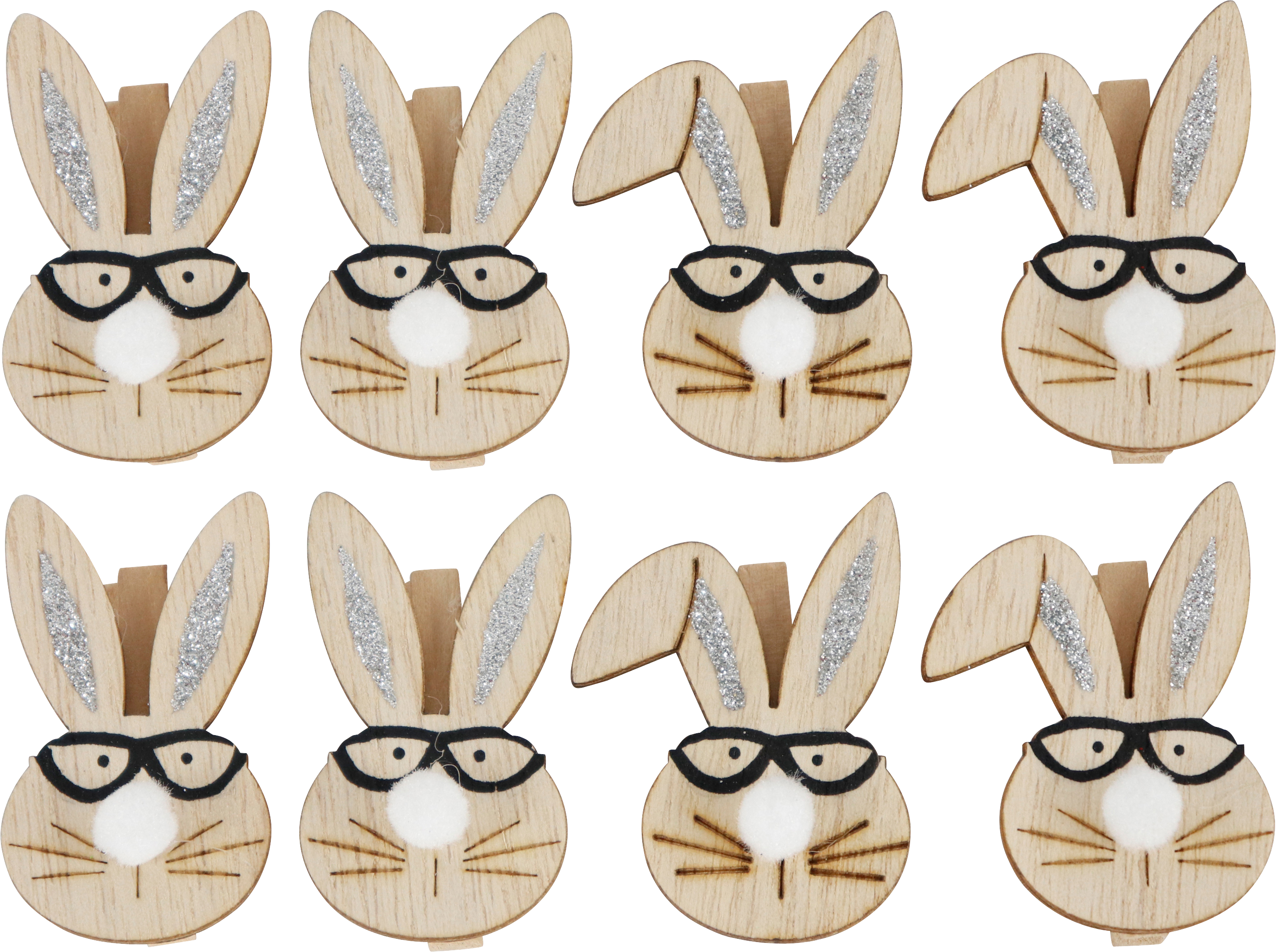4828 HASENKLAMMERN FUNNY RABBITS  S/8