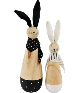 4965 WOODEN RABBITS CHESS  S/2