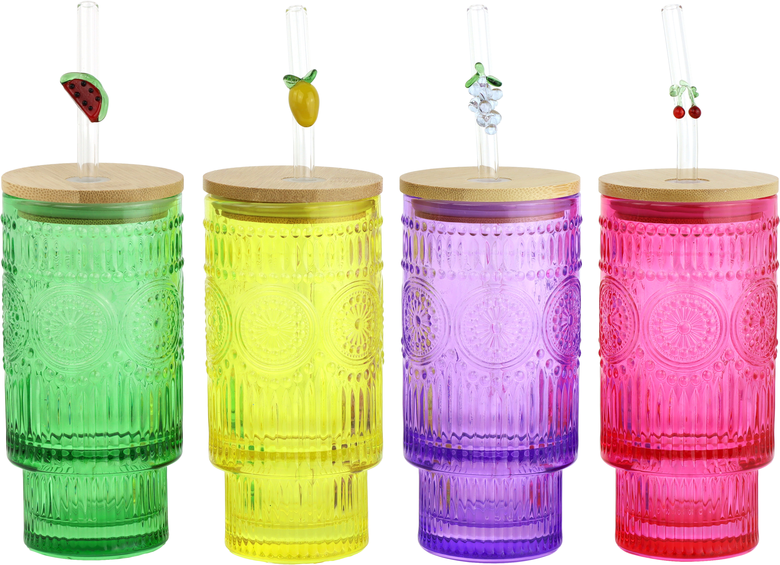 5005 VERRES AVEC PAILLE COLORIDO  4P