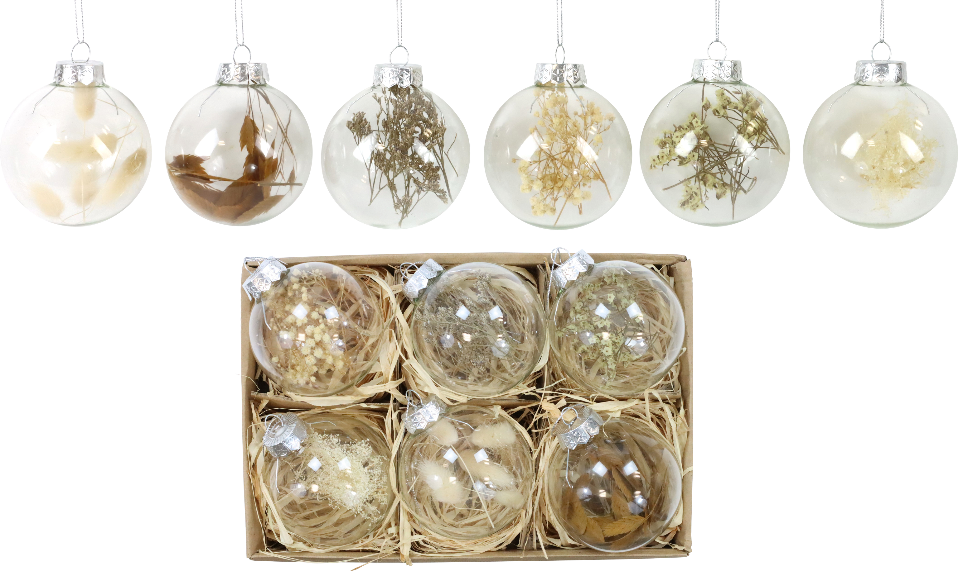 5280 GLASKUGELN FLOWERS  S/6