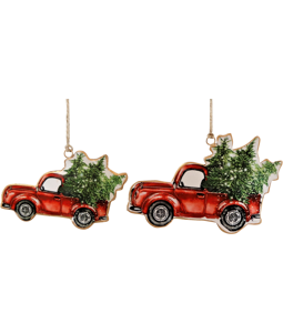 5866 HANGER CHRISTMAS CARS  S/2