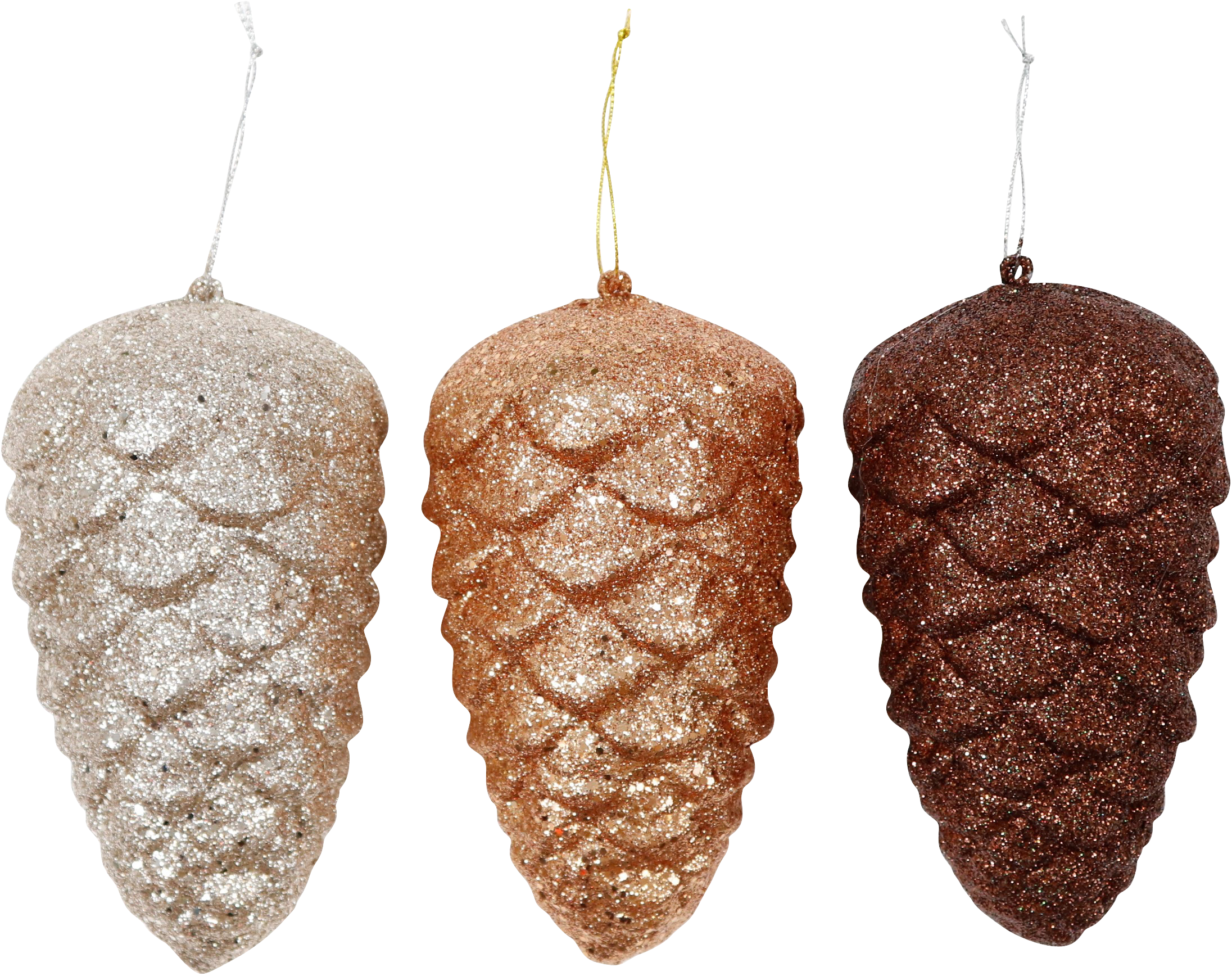 6232 GLITTER CONES GLORY  S/3