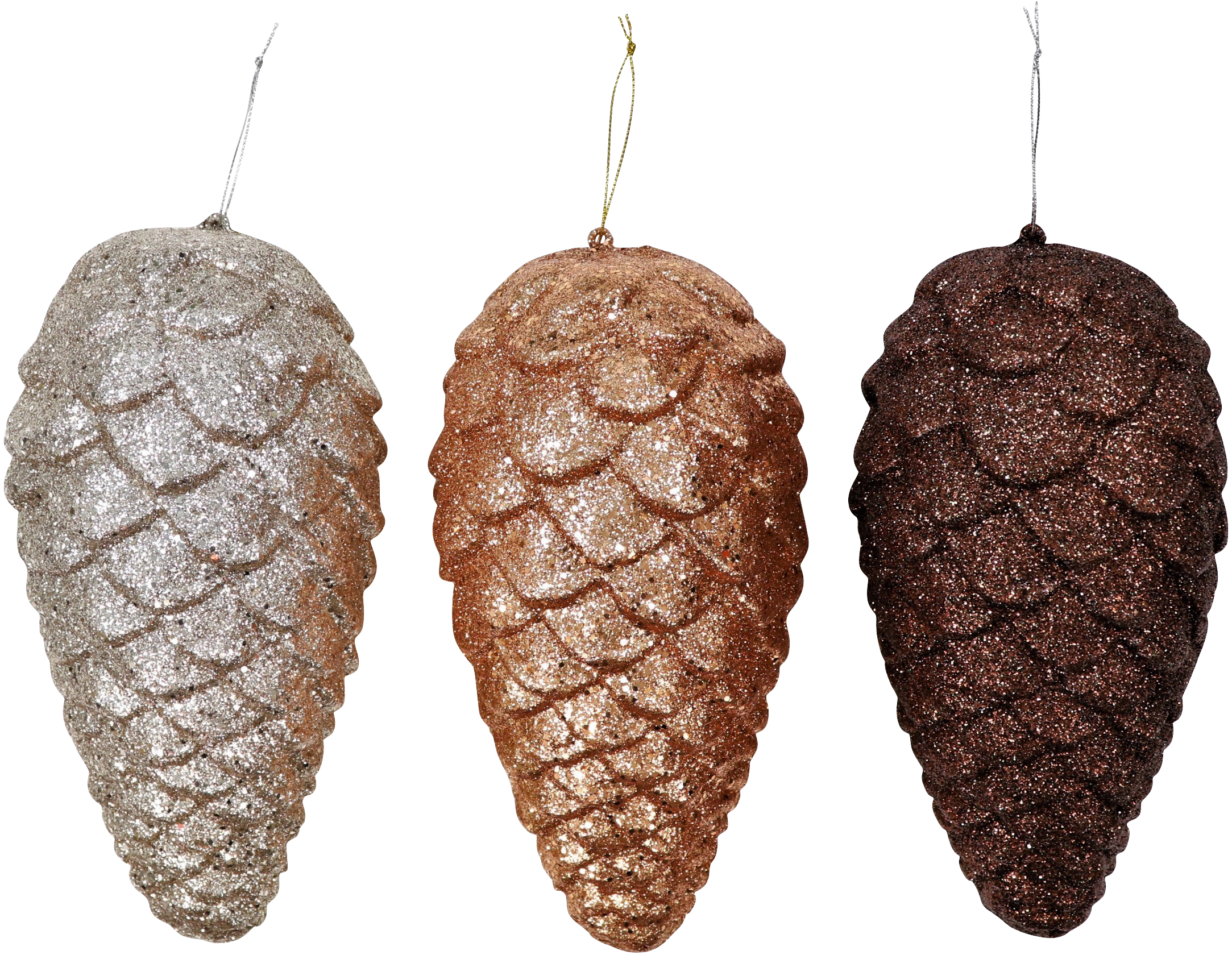 6236 GLITTER CONES GLORY  S/3