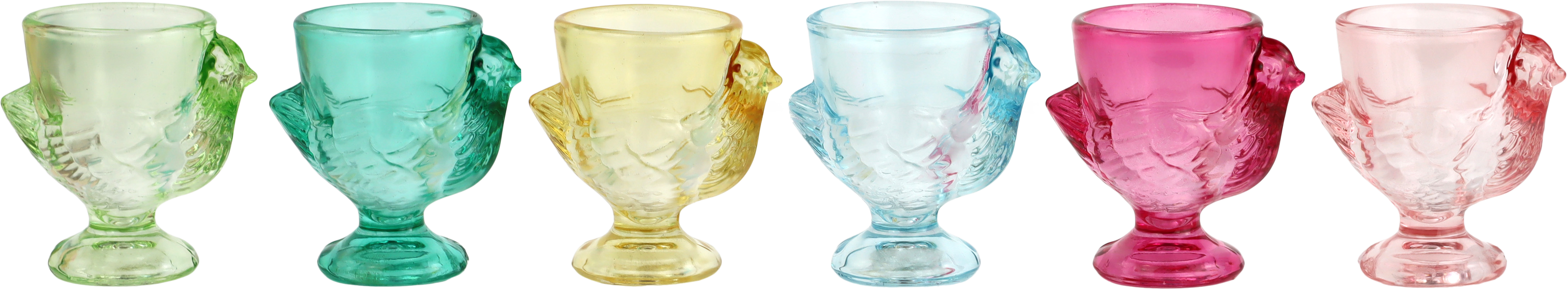 6481 EGG CUPS CHEERFUL CHICKEN  S/6