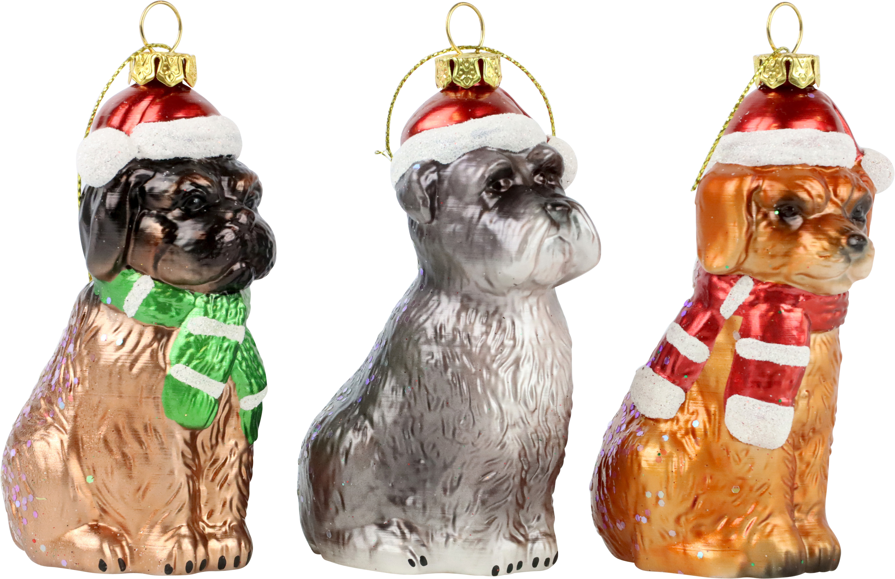 6555 PENDENTIFS DÉCO « XMAS-DOGS » 3P