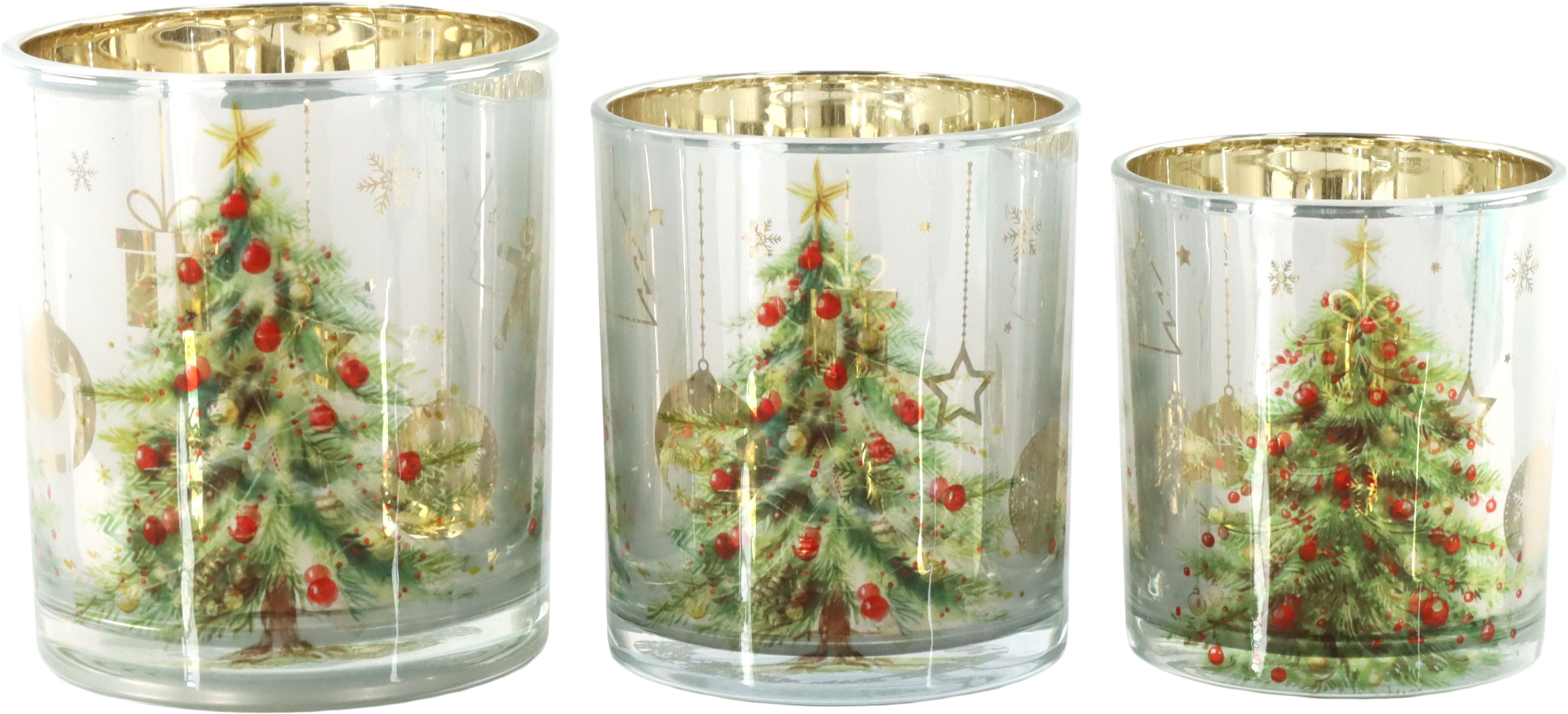 6579 VOTIVES CHRISTMAS-TREE  S/3
