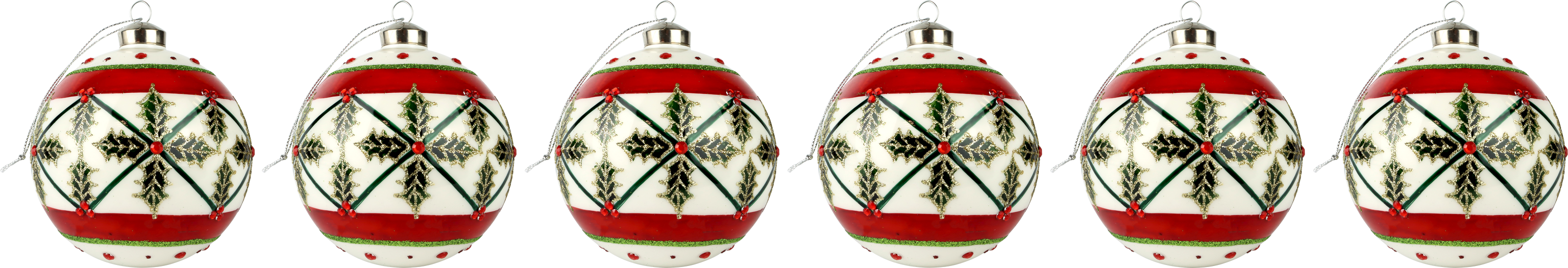 6586 GLASKUGELN NORDIC ELEGANCE  S/6