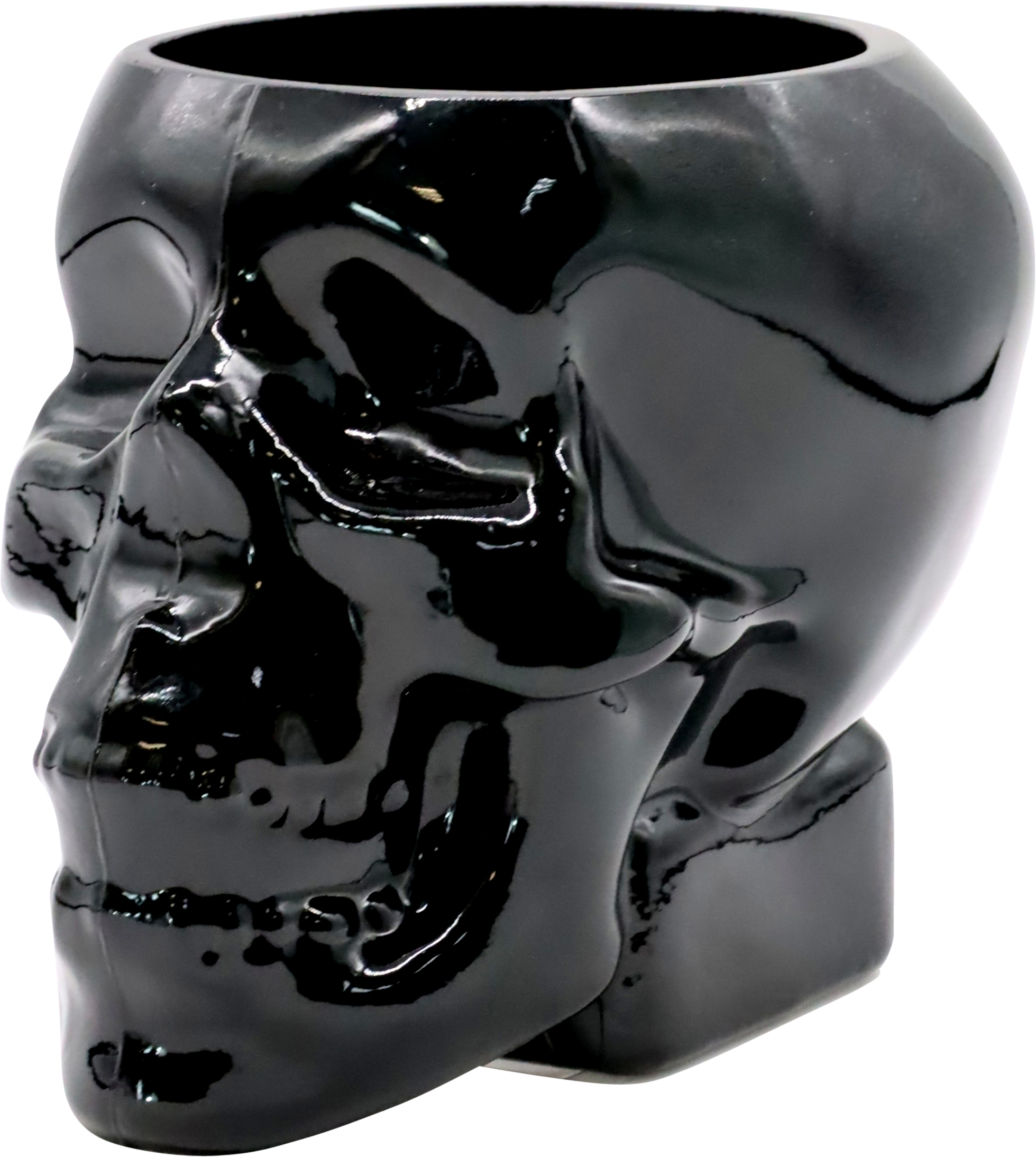 6594 VOTIVE/VASE BLACK SKULL
