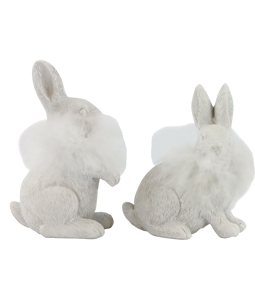 6775 RABBITS FEATHERS  S/2