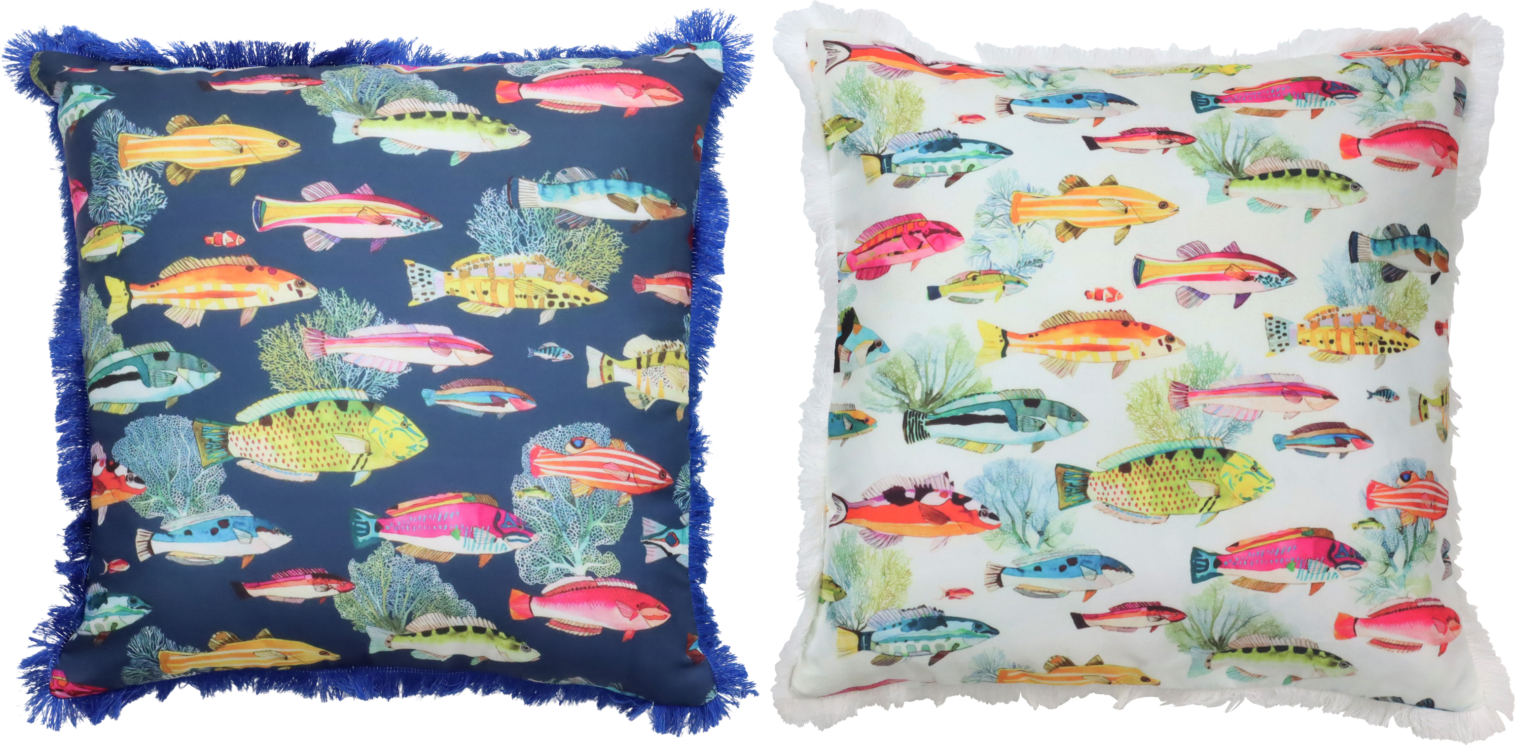 6857 KISSENHÜLLEN FANCY FISH 40X40 S/2