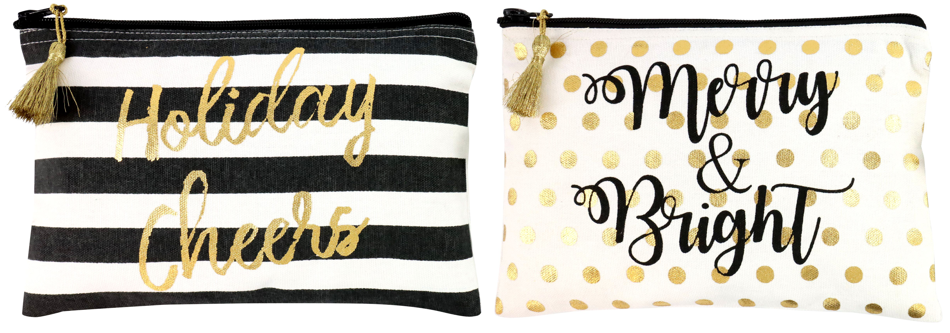 7163 POUCHES MERRY&amp;CHEERS  S/2