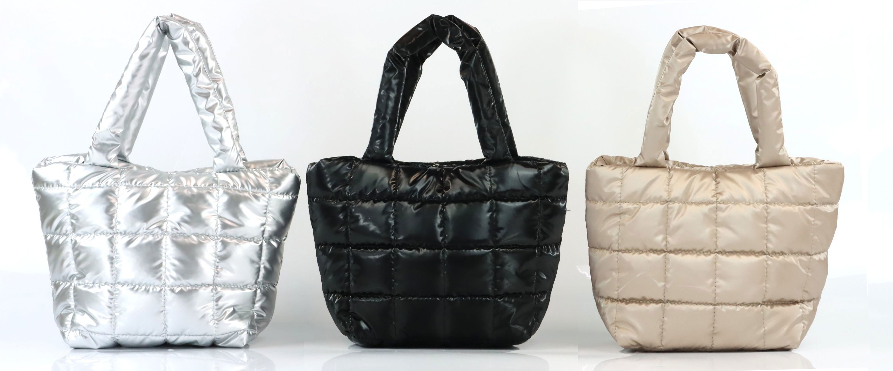 7853 BAGS WITH HANDLE PUFF IT UP  S/3