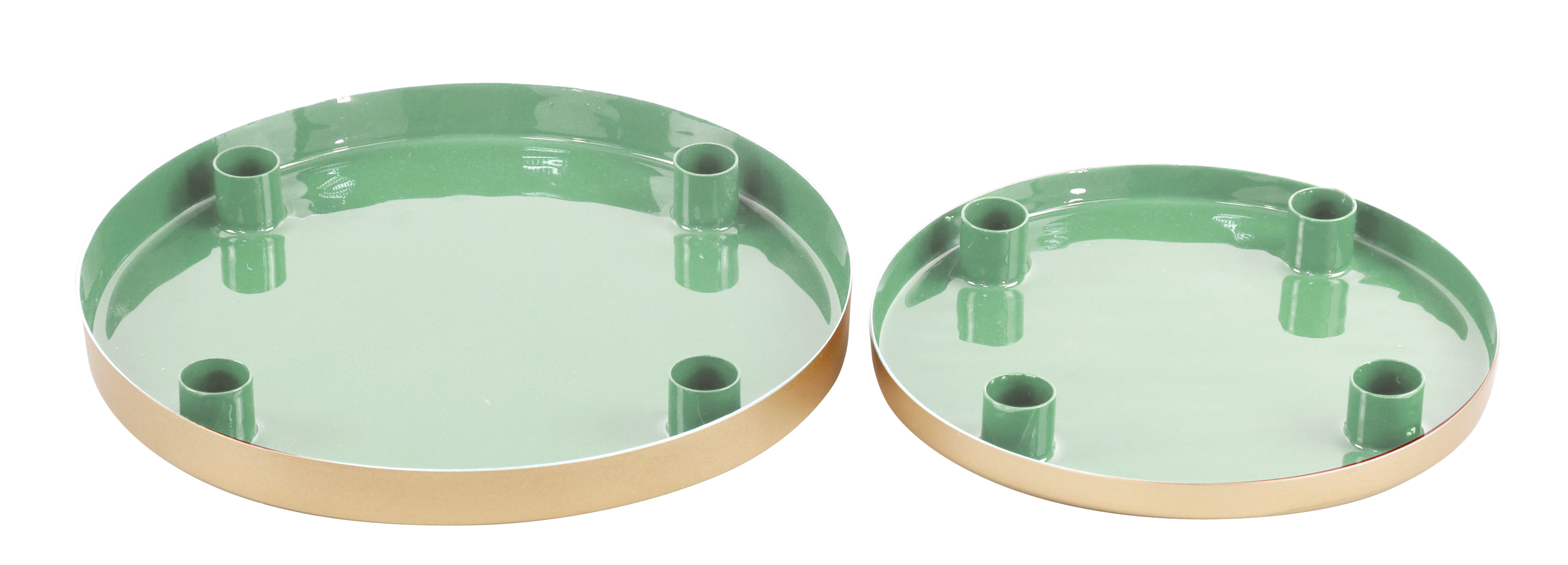 7999 CANDLE HOLDERS PLATE DELUXE  S/2