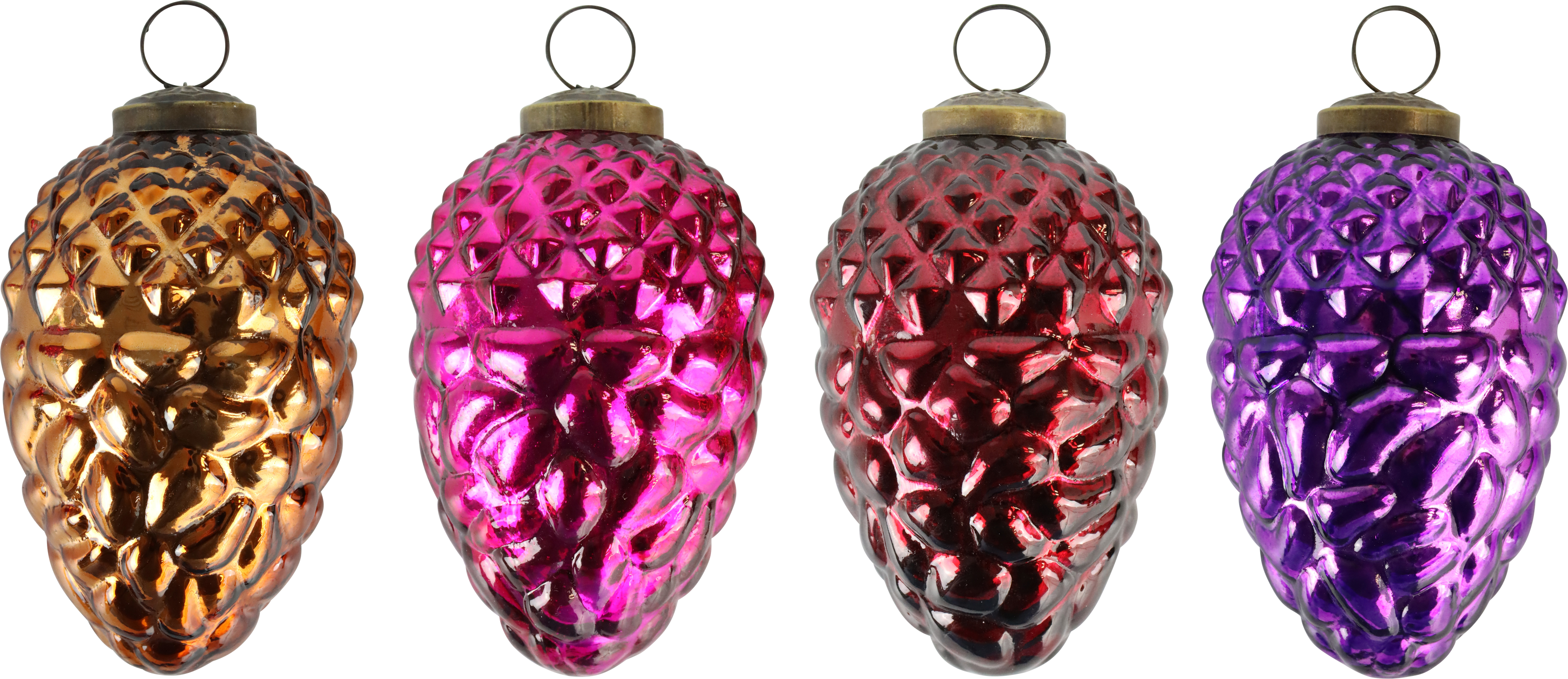 8208 GLASS CONES CARNIVAL  S/4