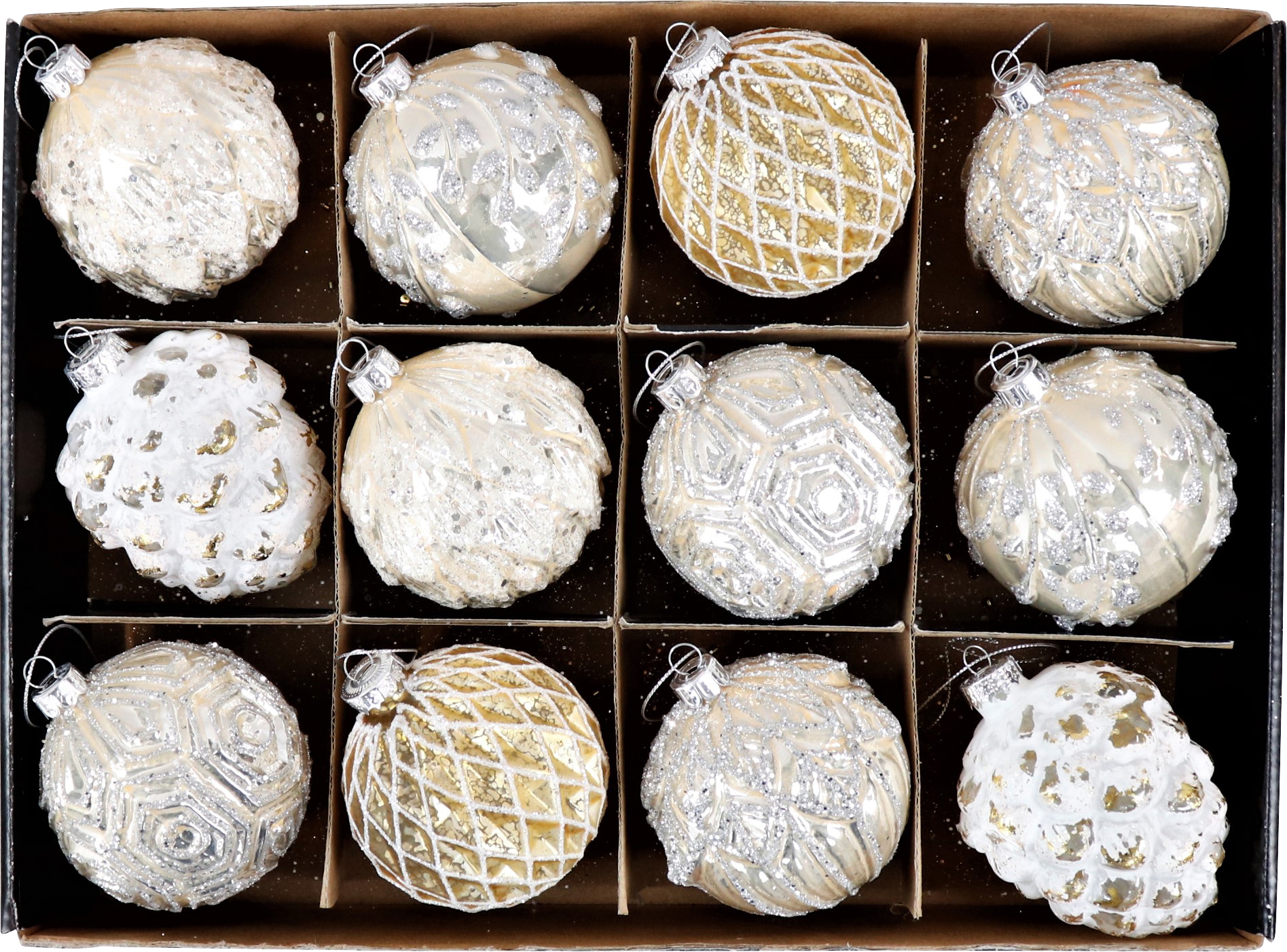 8265 ESPOSITORE  PALLE DI VETRO  12PZ