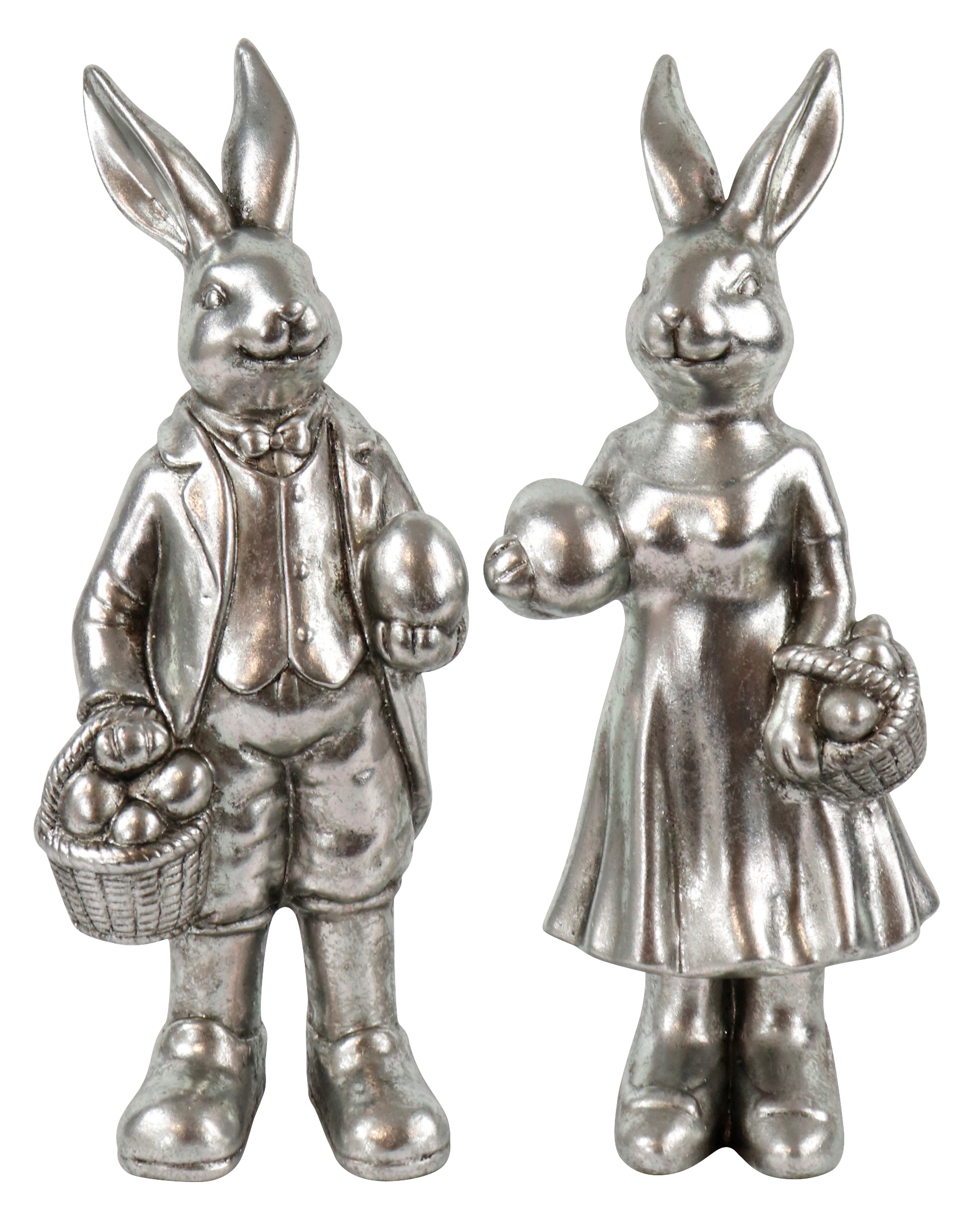 8301 RABBIT COUPLE ARGENTO  S/2