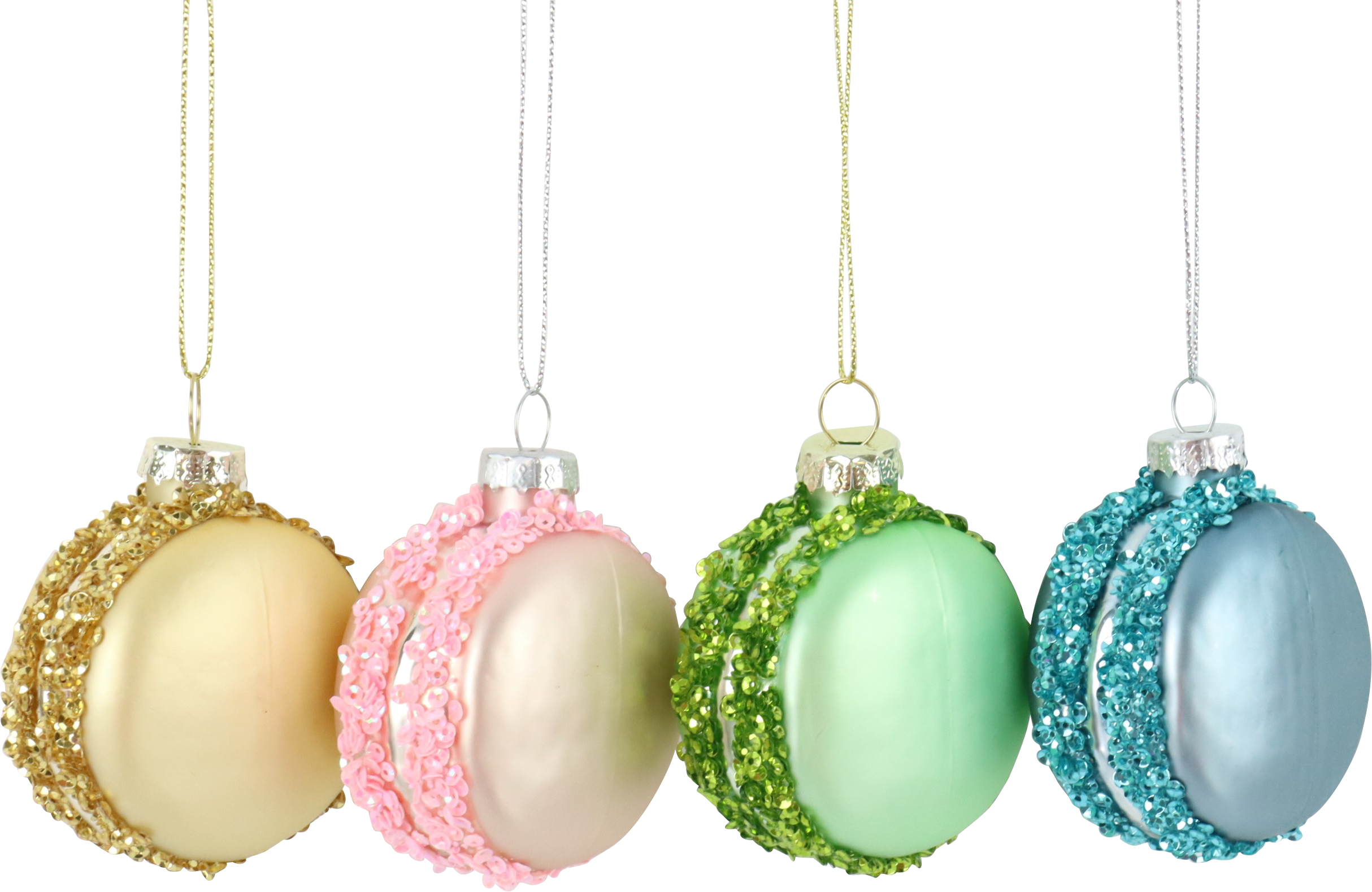 8491 GLASS JEWELLERY MACARON  S/4