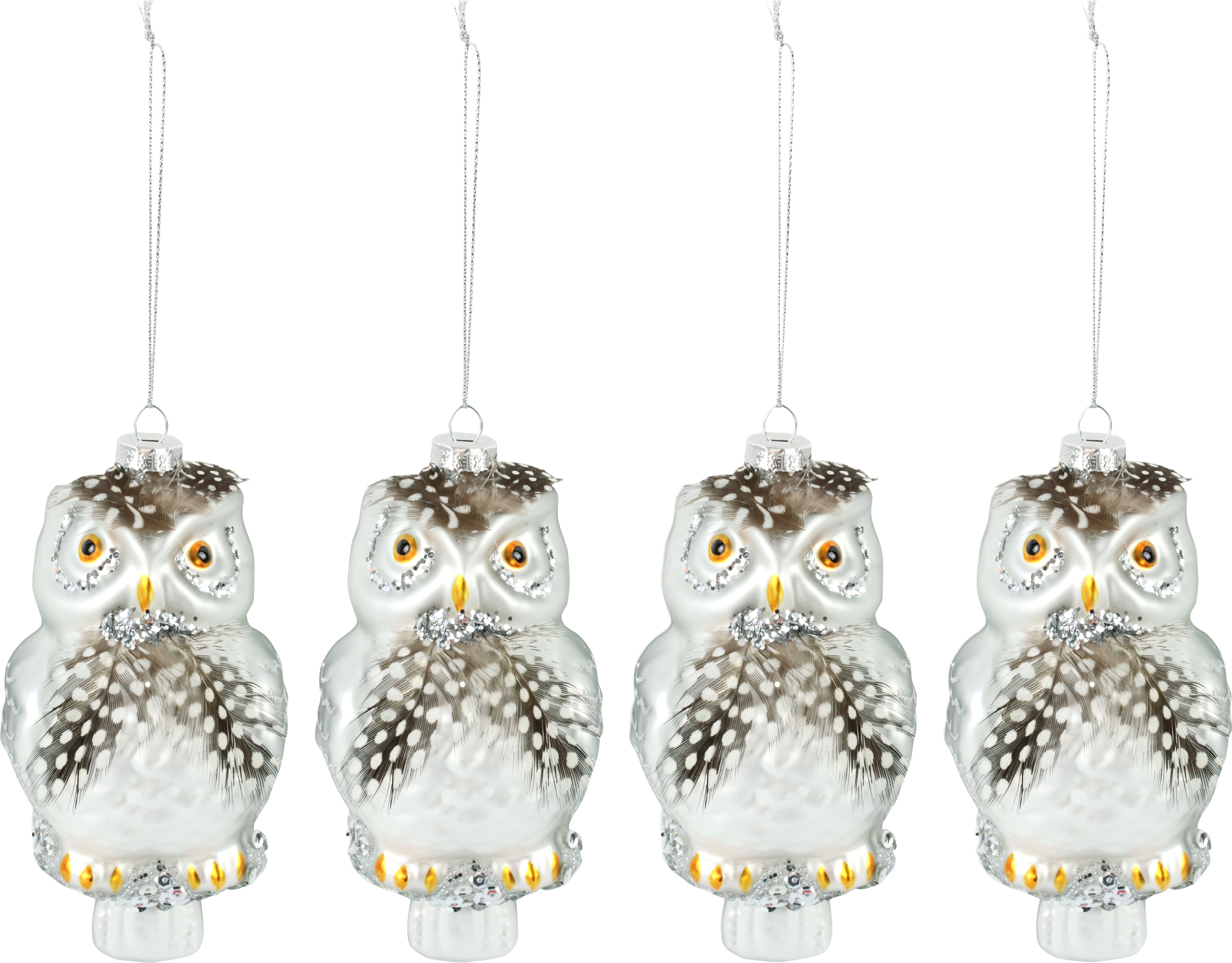 8497 GLASS JEWELLERY EULE  S/4