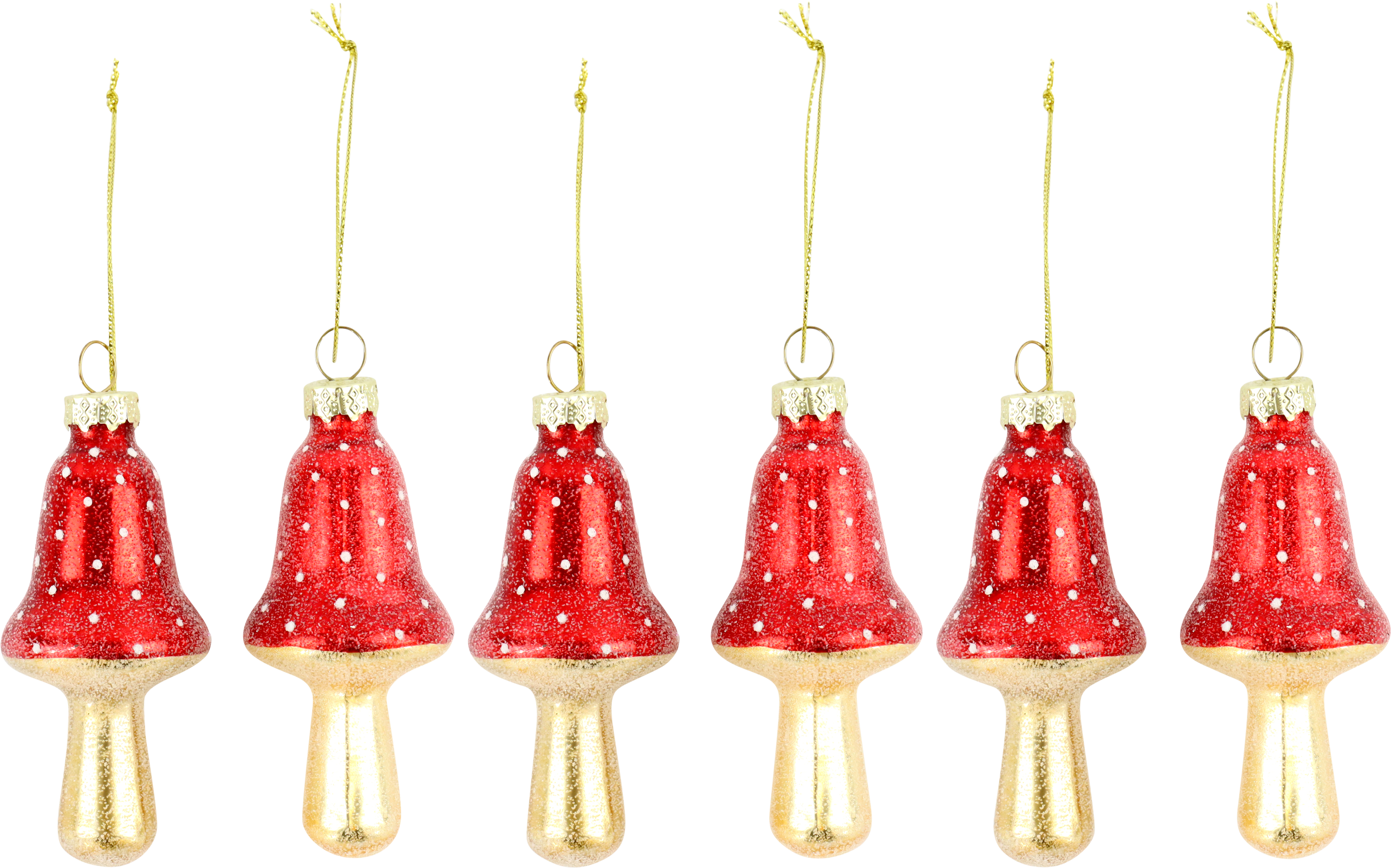 8696 GLASS JEWELLERY FLIEGENPILZE  S/6