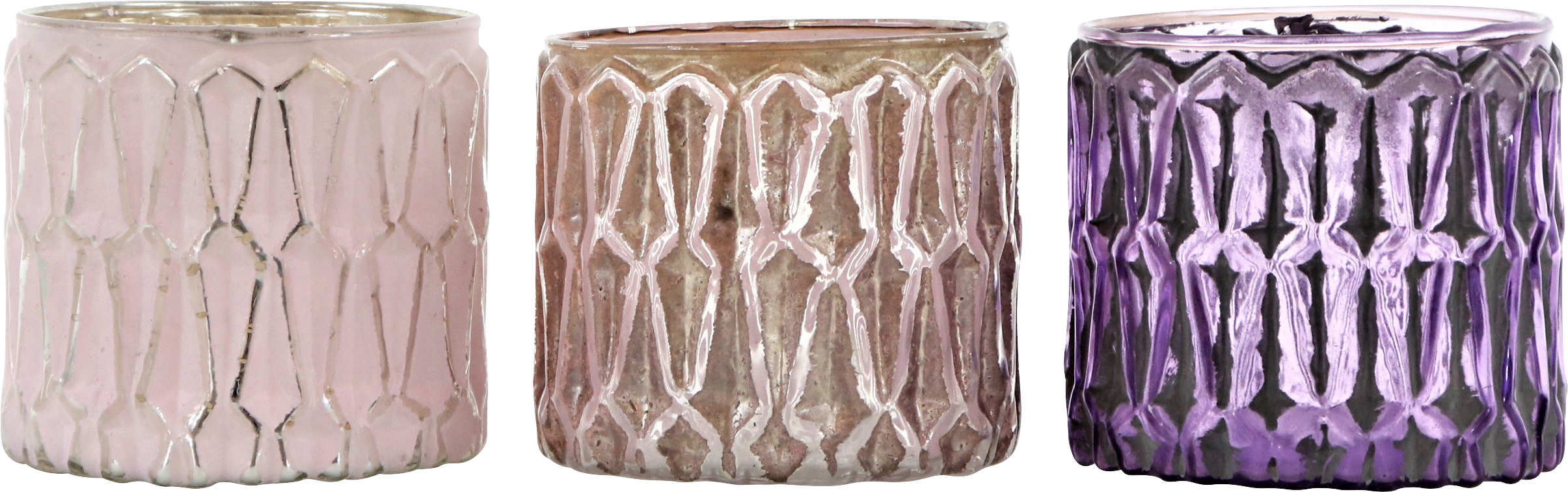 8847 LANTERNS/VASES VIOLA  S/3