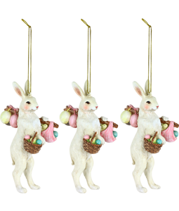 8860 HANGING RABBITS PASTEL PARTY  S/3