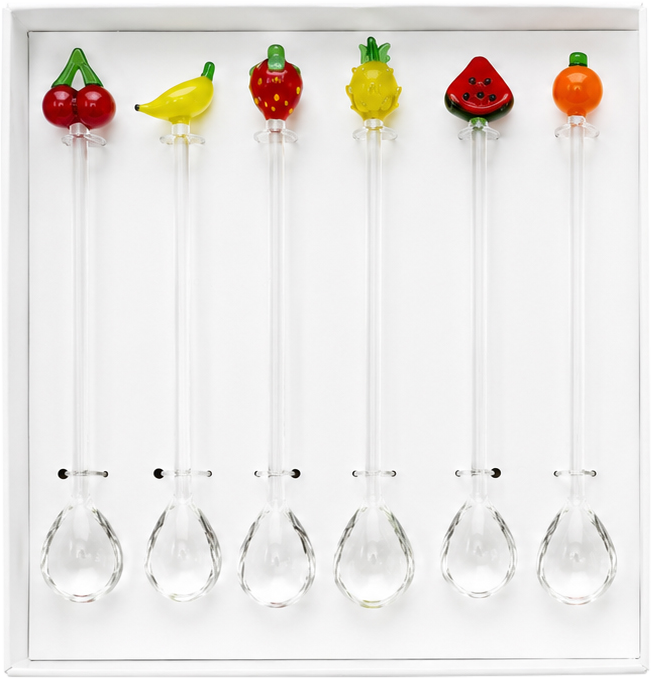 8974 CUILLÈRE VERRE FRUITY FRUITS  6P