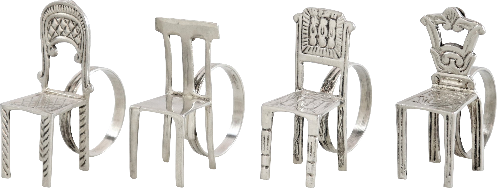 9406 ROND DE SERVIETTE  CHAISES  4P